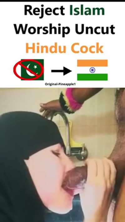 Muslim girl in front of a Hindu Cock