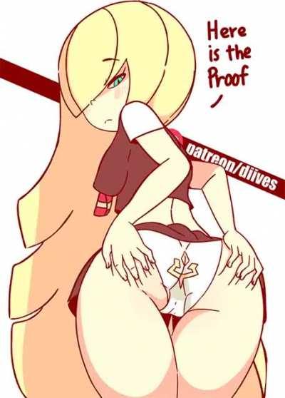 Lusamine showing off her panties (diives)