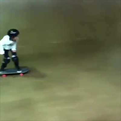 Taisei Kikuchi at 13 doing elaborate skateboarding tricks.