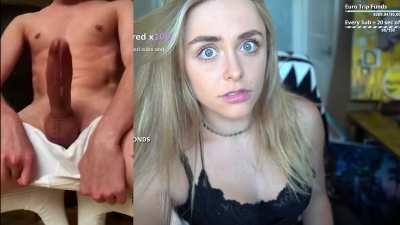 Melina getting shocked by his cock