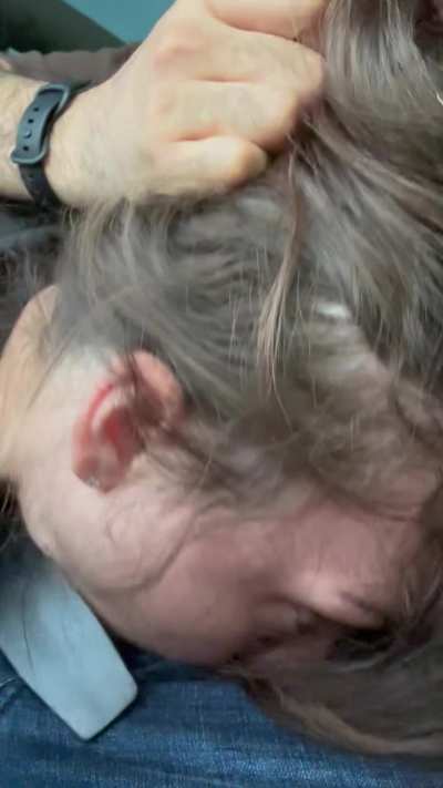 Grabbing a fist full of my hair 