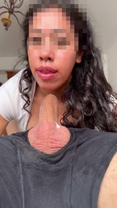 I wanted to go a bit down while he was cumming to feel his cock pulsating in my throat
