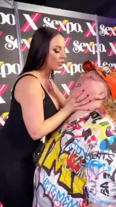 Angela Spit in fan's mouth