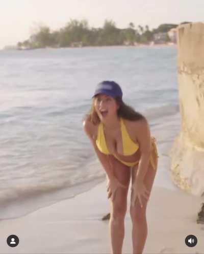 [Highlight] Jared Goff’s girlfriend Christen Harper finds out the Lions won their first game at a swimsuit photoshoot [deleted]