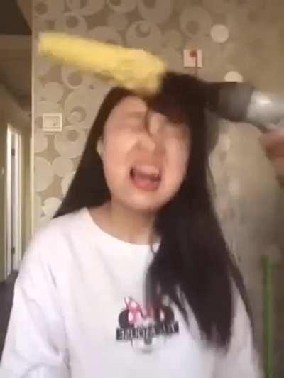 Eating corn on a cob like a moron