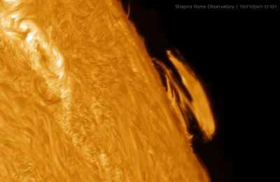 A solar active region erupting