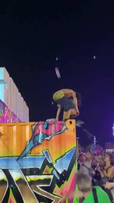 Guy shuts down event for getting up there, people get mad