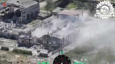 The Ukrainian Armed Forces carried out a MiG-29 airstrike with a French AASM HAMMER guided aerial bomb on a hangar with Russian soldiers and ammunition. April 2025, location not disclosed.