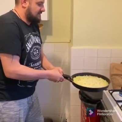 to flip the egg