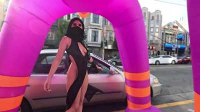 I loved dressing for Halloween, I hope you don't mind I left my panties at home!