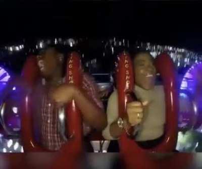 Ride operator pulls a seatbelt prank