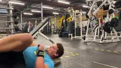 Dumbell chest press on a yoga ball was his biggest mistake