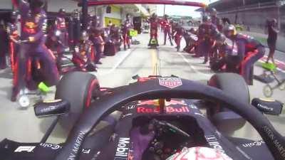 Fastest time to change four wheels ever, 1.82 seconds, done by Red Bull Racing