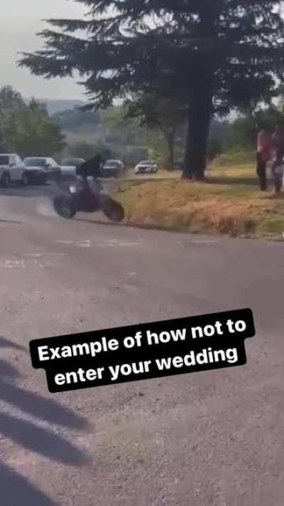 Riding a motocross into your wedding, WCGW?
