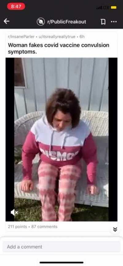 That lady faking convulsions after getting vaccinated looks great with music...