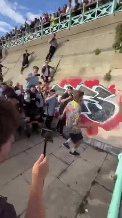 When they pull out the shopping cart