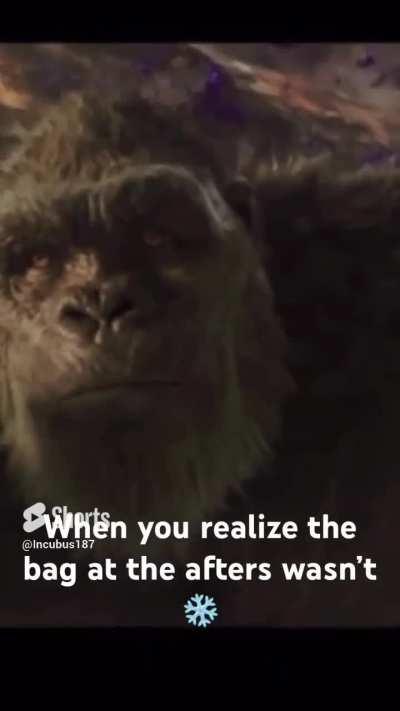 When you realize the bag at the afters wasn’t ❄️