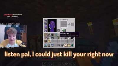 Context: He wanted the pickaxe