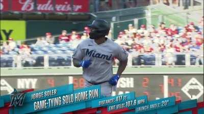 [Highlight] [Highlight] Jorge Soler ties the game in the eighth with a solo home run; Phillies fans promptly boo.