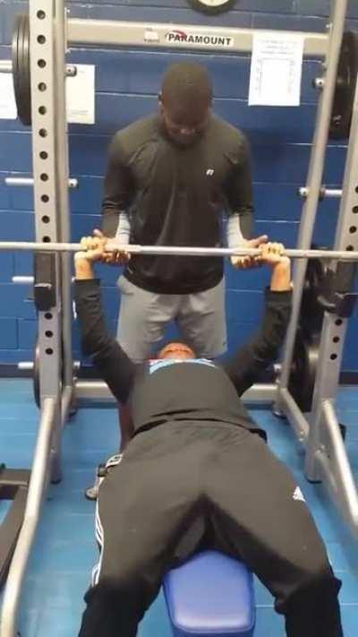 Trying to impress with bench press