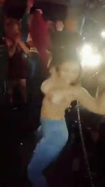 A huge desire to show everyone your new boobs at the party! - gif