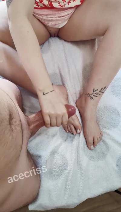 Soon after that he ended up covering my feet with warm load