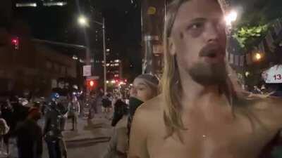 Trumpet Guy released by Police- joins protest instantly and shares his wisdom!