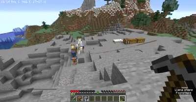 One of the llamas is connected to nothing?