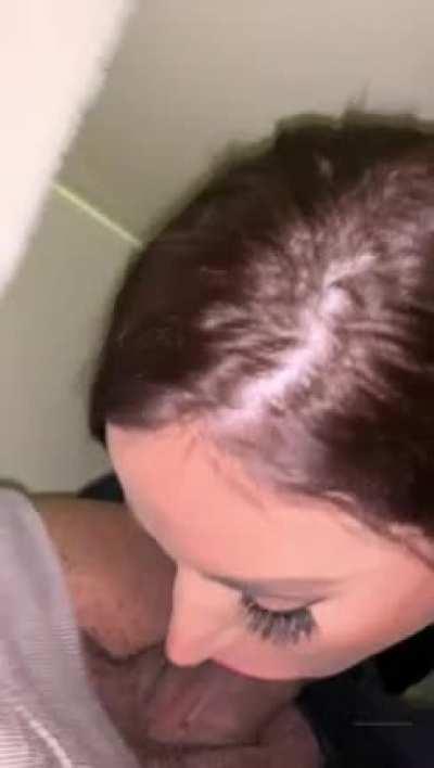 Red dress on bathroom