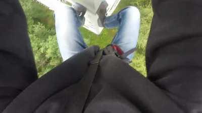 Climbing down, from 60 meters to the ground.