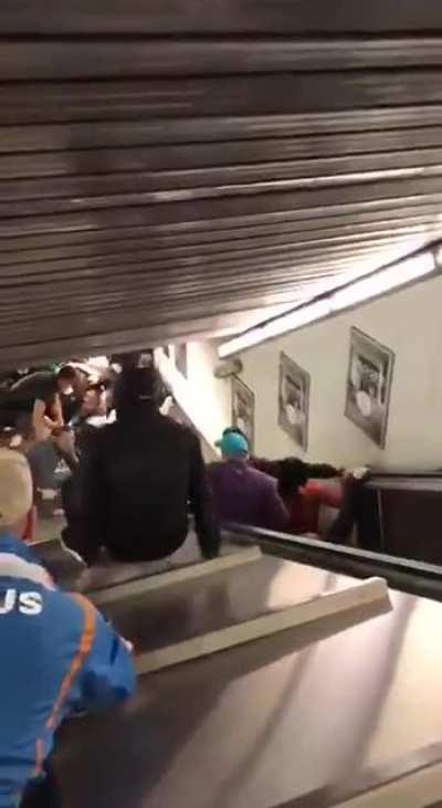 Escalator breaks causing it to speed up out of control