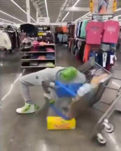 well... it's boring sometimes to be in the supermarket..