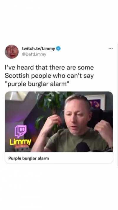 to say purple burglar alarm
