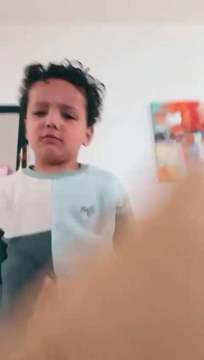 My 4 year old getting a taste of karma