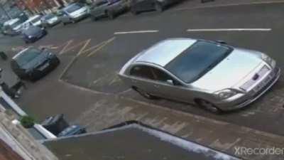 Two girls get attacked by a guard dog.