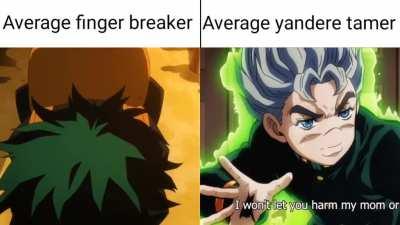 The virgin finger breaker vs the chad stand user [My Hero Academia] [Jojo: Diamond is Unbreakable]