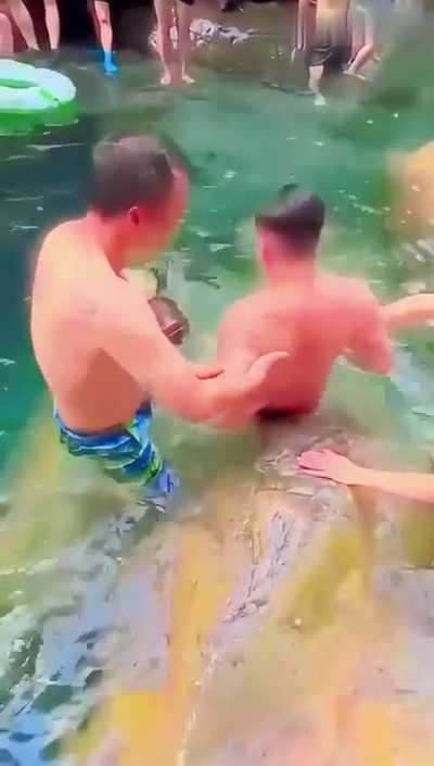 Jumping into the river