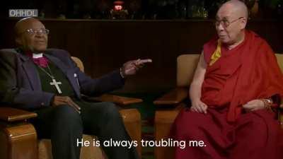 Archbishop Desmond Tutu, who passed away today, and the Dalai Lama had the most amazing friendship