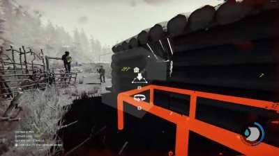 perfectly cut log cabin using the The Forest cutting tool