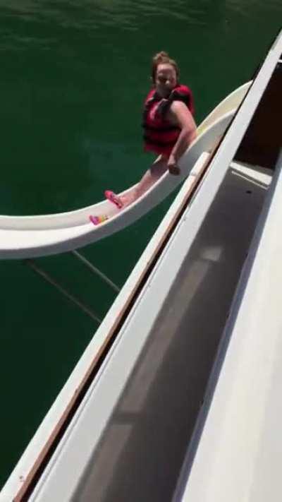 To slide into the water