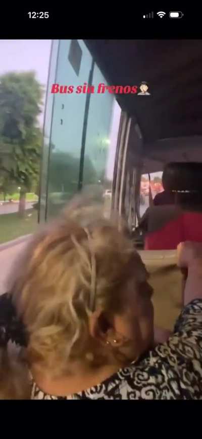 Passenger records moment of impact after bus suffers brake failure