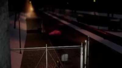 Giant woman in a cow suit becomes a roomba while man in a hat is doing whatever he is doing