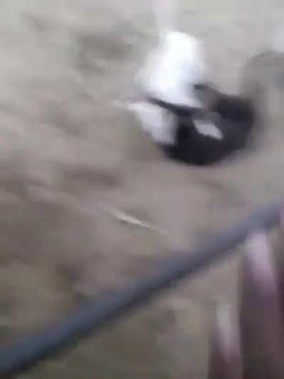 The guy suddenly turned into a helicopter