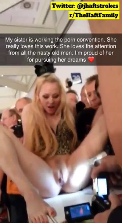 Brother gets to watch sister work her first porn convention