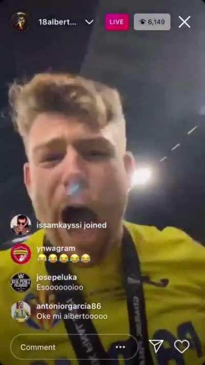 Alberto Moreno after winning the Europa League. Once a red 💪