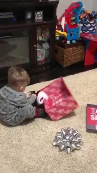 His reaction is priceless.