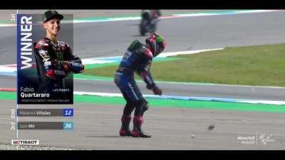 Fabio can swing a bike but not a golf bat. He just demolished the opposition here at Assen 2021.