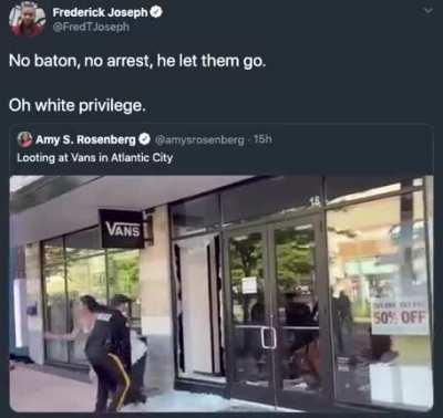 They're disappointed none of the looters were black