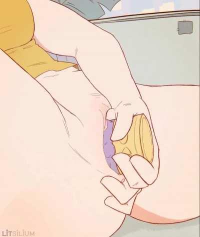 Misato playing with herself [Evangelion]