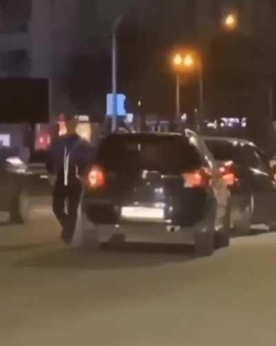 Jumping in the middle of the road